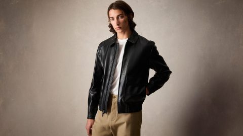 Leather Grant Jacket by Todd Snyder